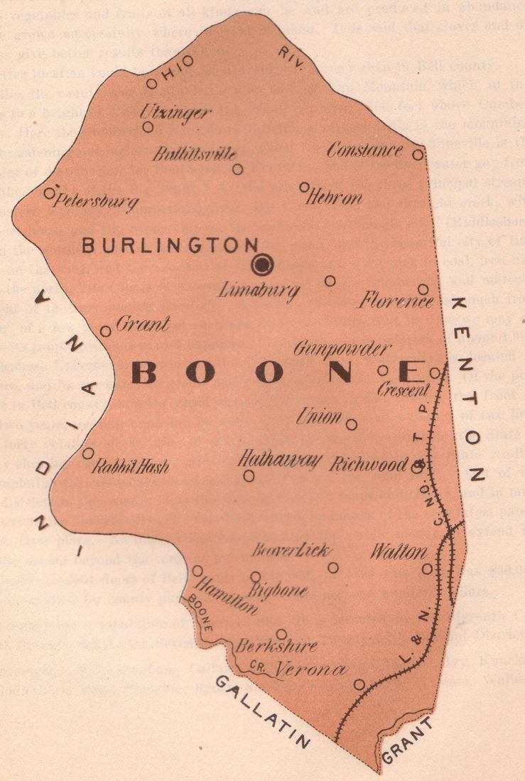 1889 Map of Boone County, Kentucky