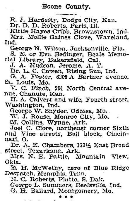 Boone List
