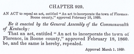 Florence Act Repealed
