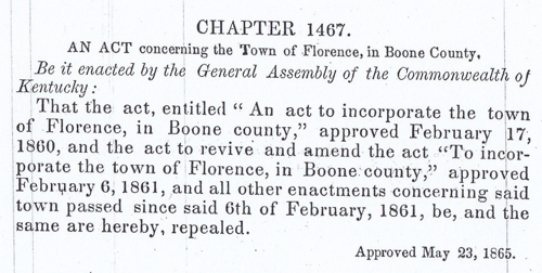 Florence Act Repealed