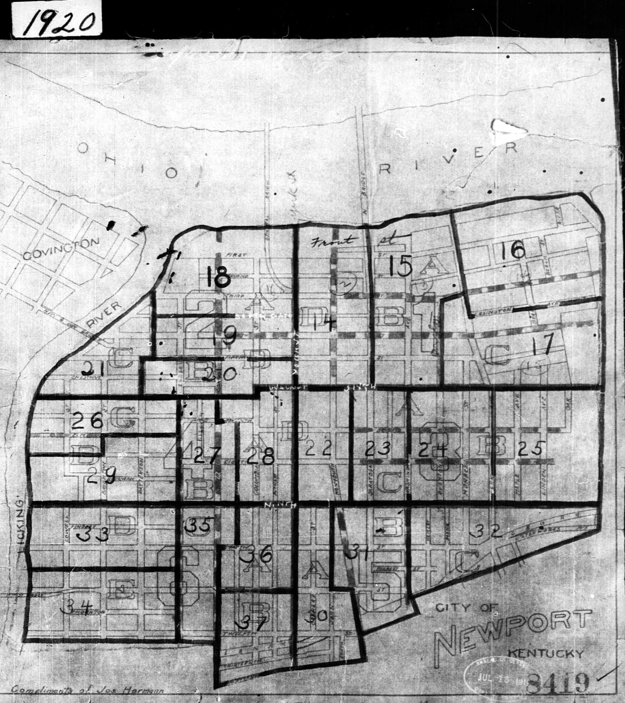 Census Enumeration Map, Campbell County, Ky