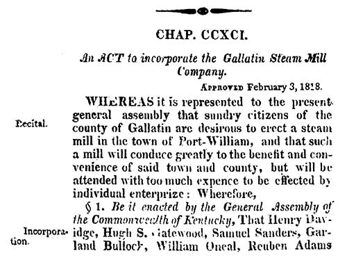 Gallatin Steam Mill