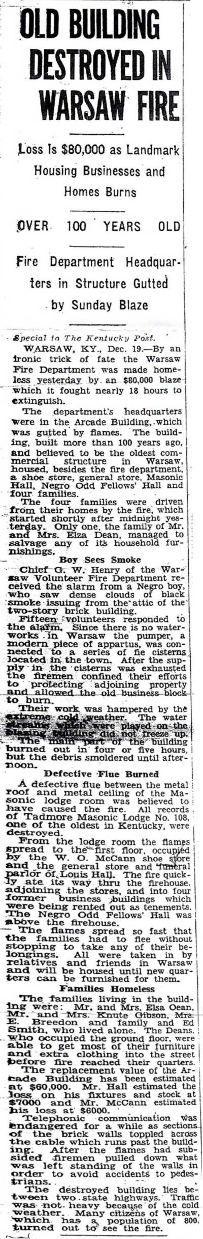 Arcade Building Burns