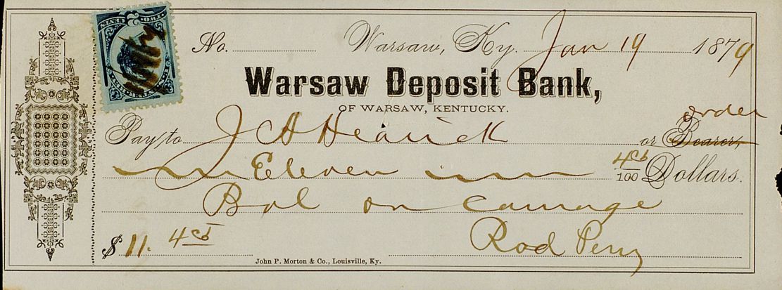 Warsaw Bank Check