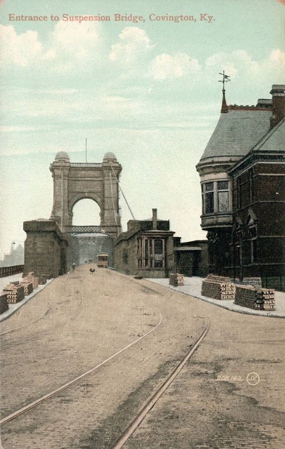 Entrance to Suspension Bridge, Covington, Kentucky