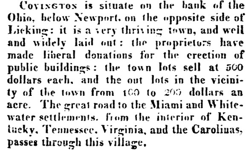 Covington, 1818