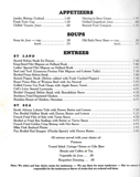 Mike Fink Menu