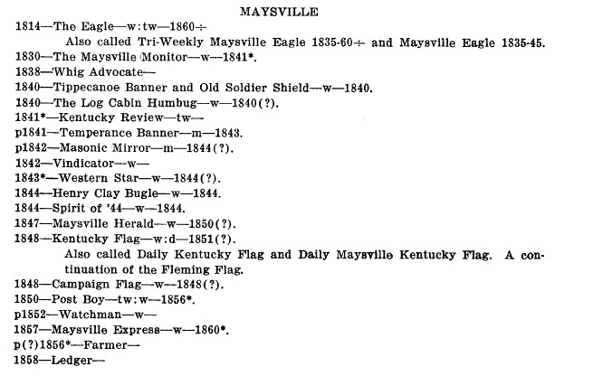 Maysville Papers