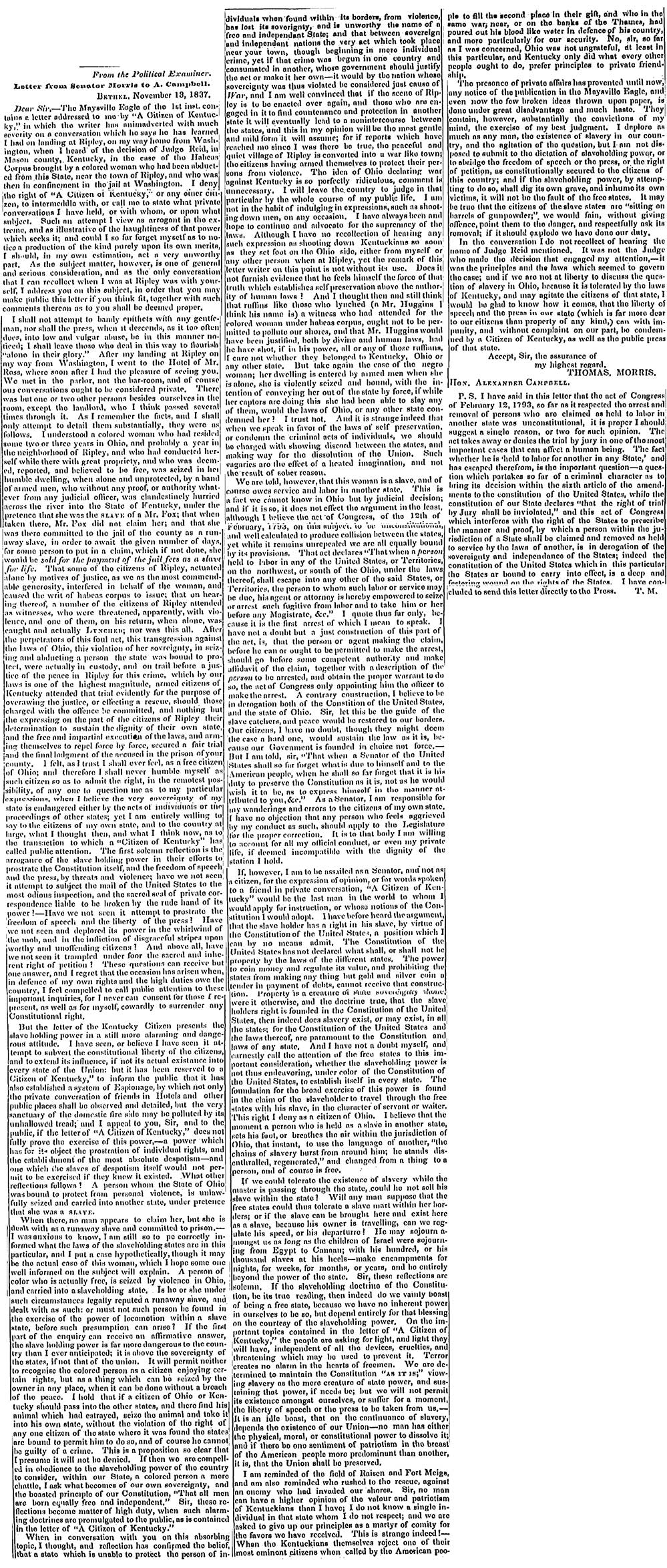 Morris Letter