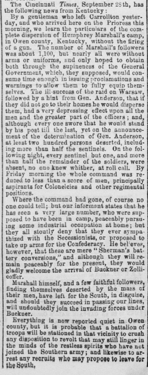 Civil War in Owen County