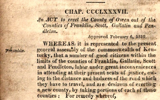 Owen County Established