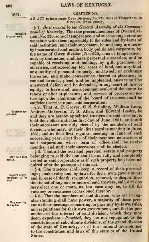 Owenton Sons of Temperance