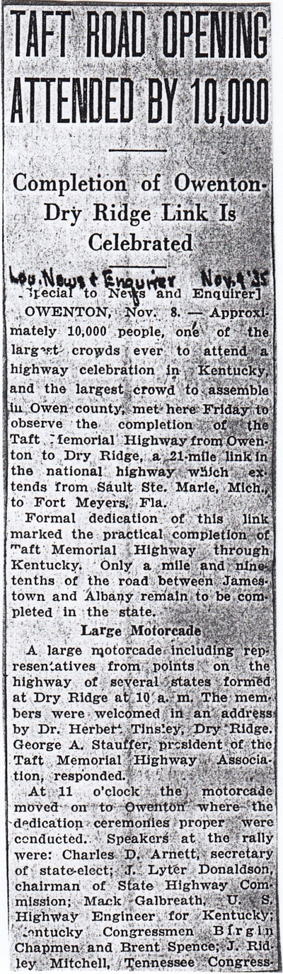 Taft Highway Opens