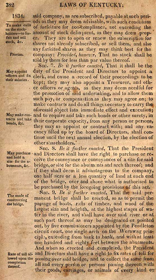 Licking River Bridge, 1834
