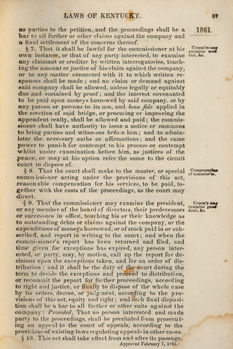 1861 Bridge Law