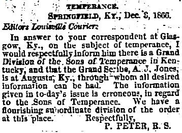 Temperance, 1860