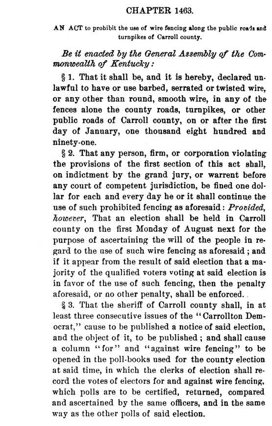 Carroll Fence Law