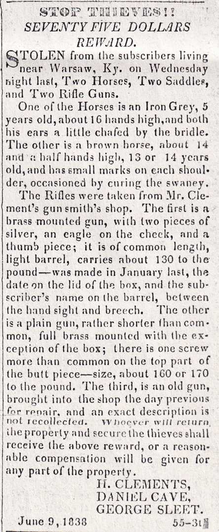 A Few Ads From 1838