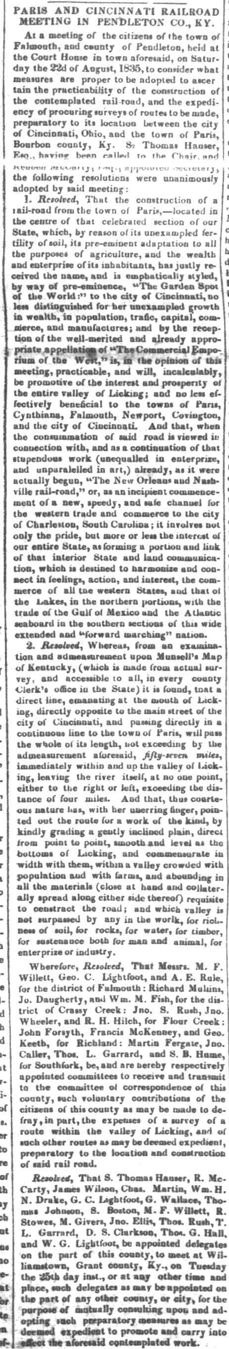 1835 Railroad Meeting